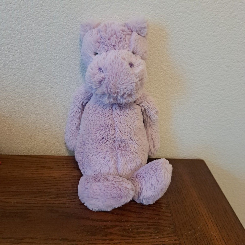Jellycat Bashful Hippo Plush Lavender Purple Stuffed Animal 12 inch